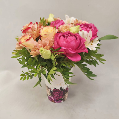 Стаканчик с цветами "Малинка" N 53034