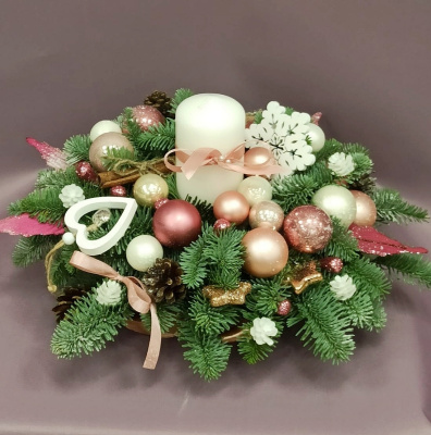 Букет "Сияние" из нобилиса и сухоцветов. N 25891